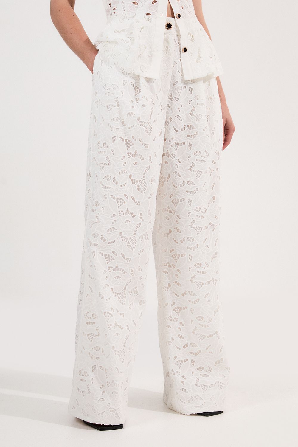 KarenMillen Tall Cutwork Woven Straight Leg Trouser