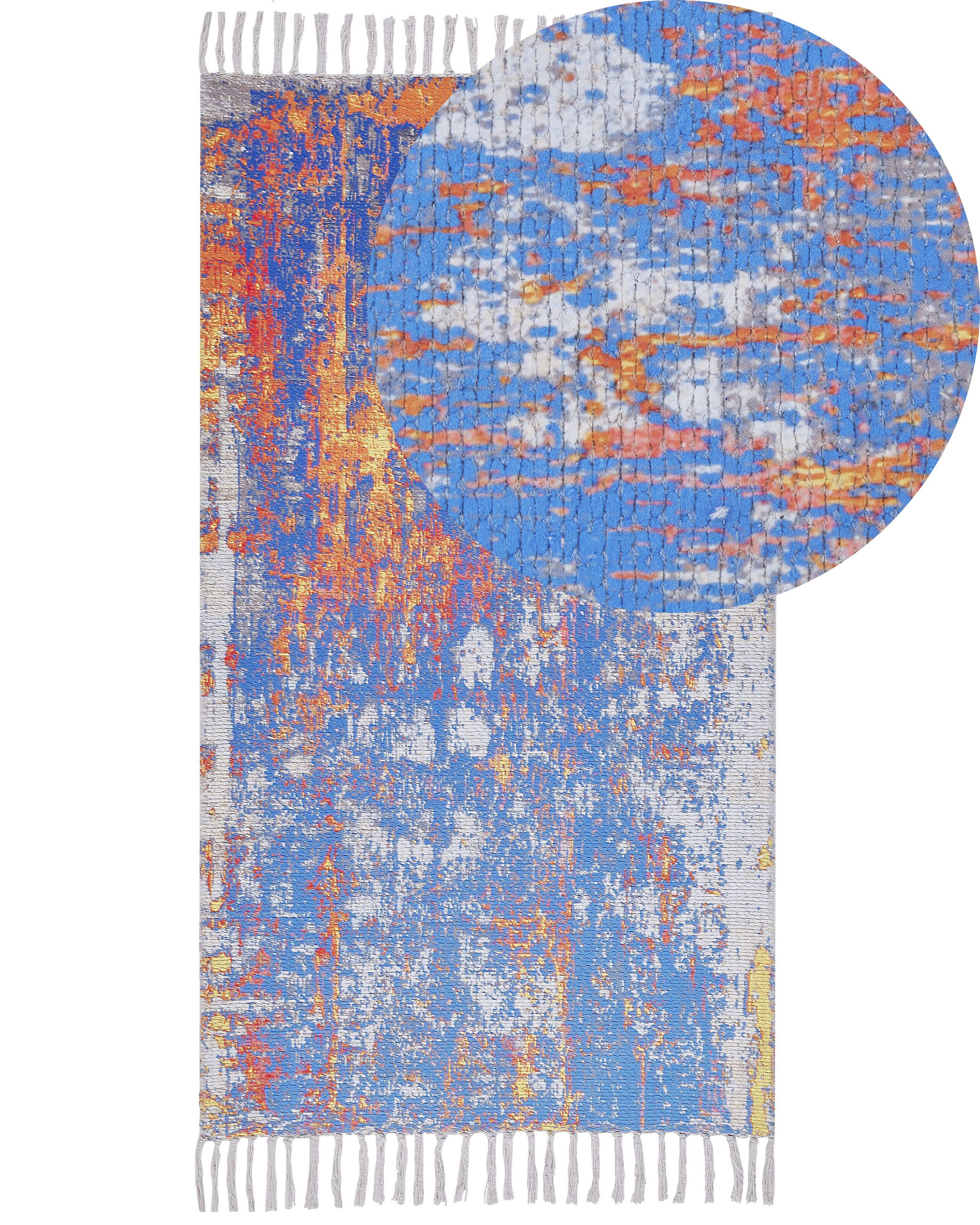 Dywan abstrakcyjny z frędzlami 80x150 cm