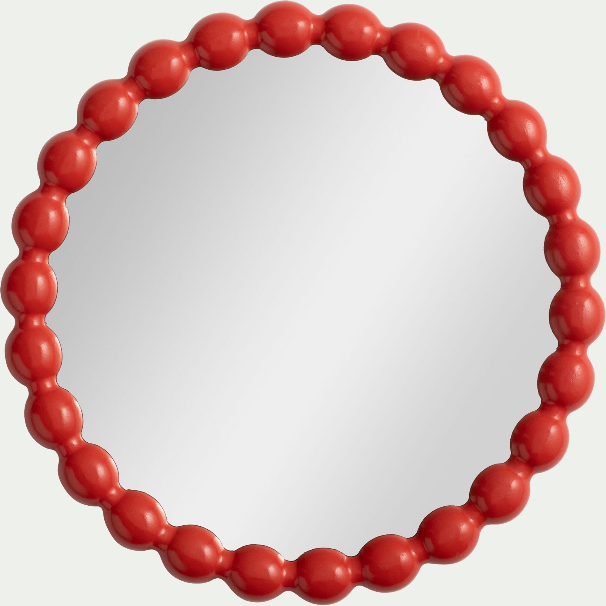 FRAISE - Miroir en bois D37,5cm - rouge