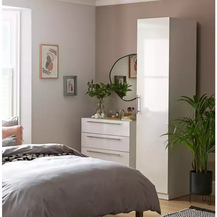 Habitat Munich 1 Door Wardrobe - White