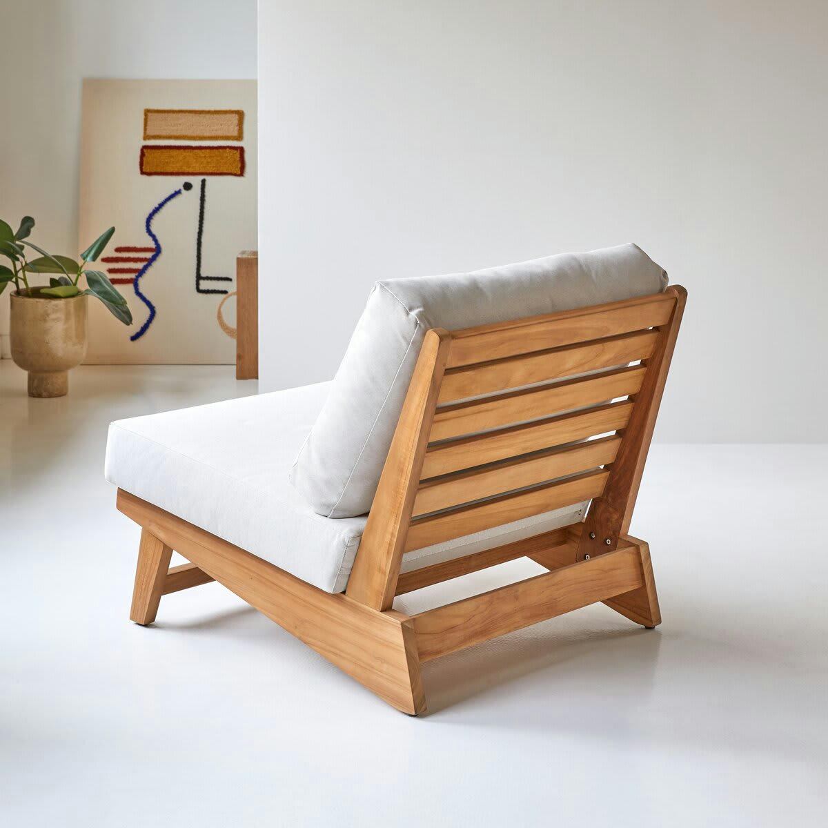 OLIA - Fauteuil en teck massif