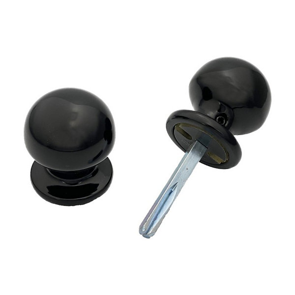 Bouton de porte rond Hardwarexchange D50 mm Noir RAL 9005 pack 6 paire complète