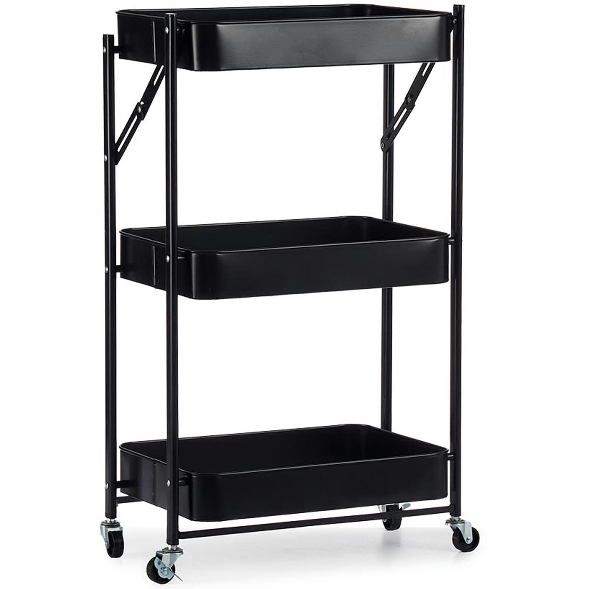 - Desserte en métal noir pliable 45.5x29.5x78.5cm