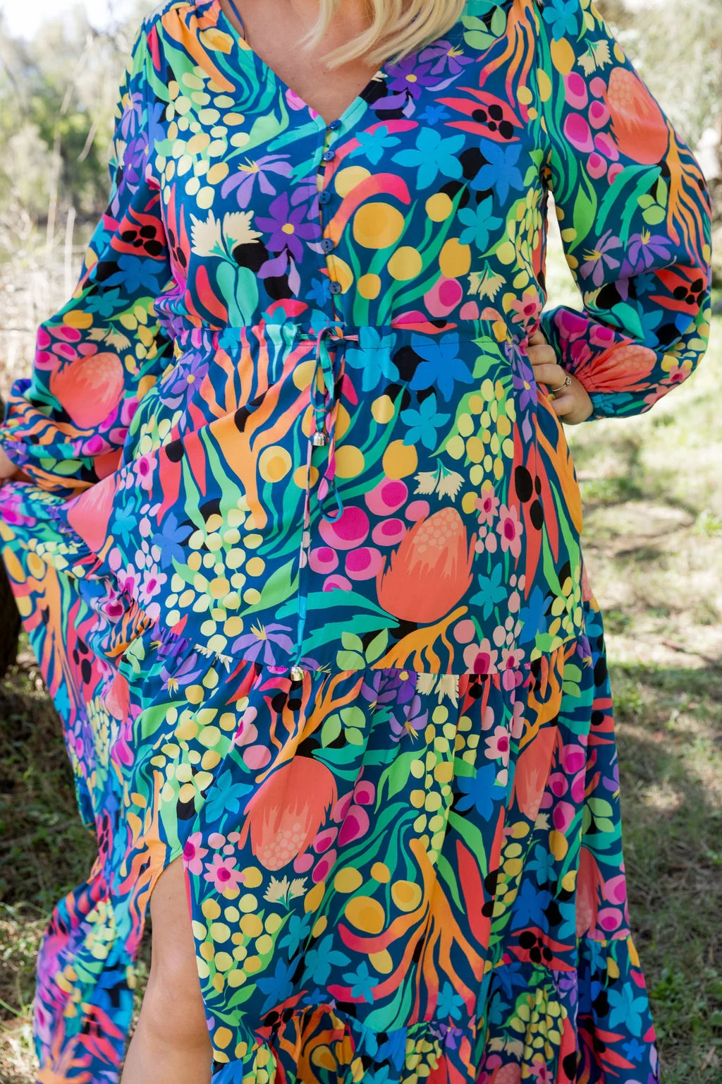Bonnie Long Sleeve Dress in Natives by Kasey Rainbow
