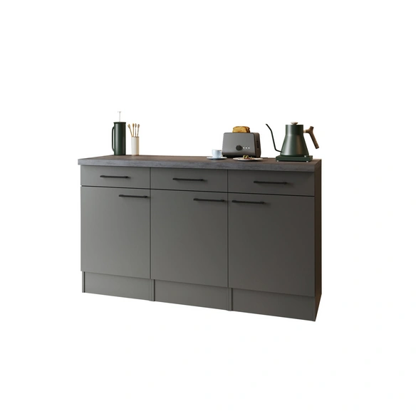 Sideboard, »Oliver«, LxBxH: 150x60x90 cm, grau matt