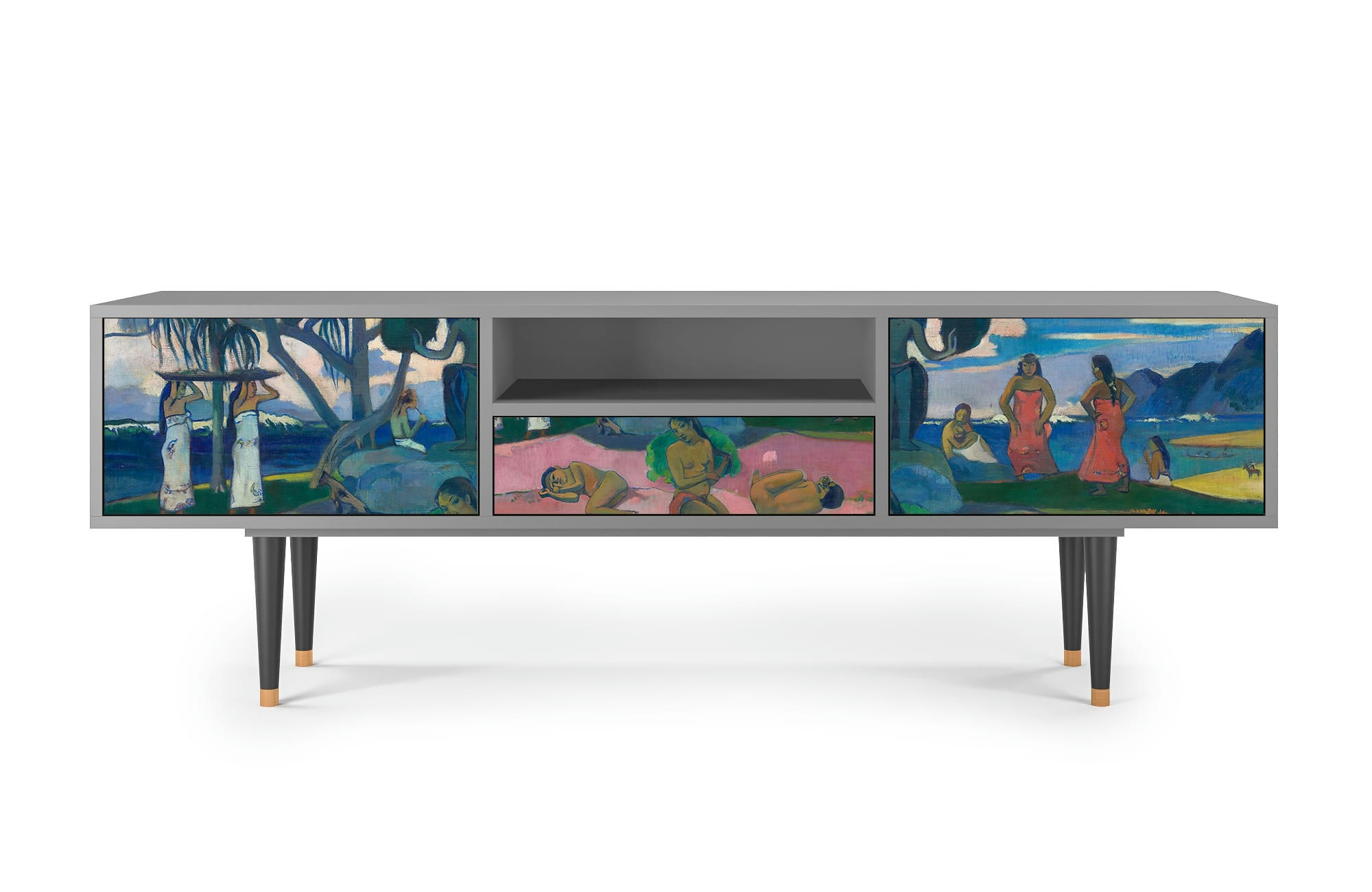 DAY OF THE GOD BY PAUL GAUGUIN - Meuble TV  multicolore 1 tiroir et 2 portes L 170 cm