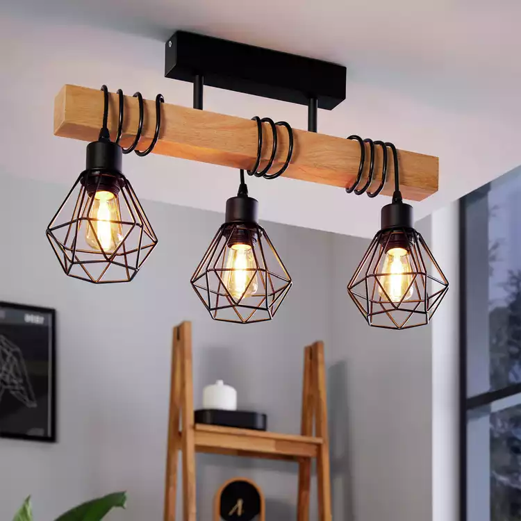 EGLO Townshend 5 3 Light Pendant Light - Black