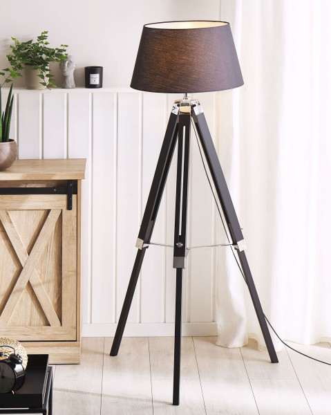 Lampa podłogowa stojąca trójnóg czarna