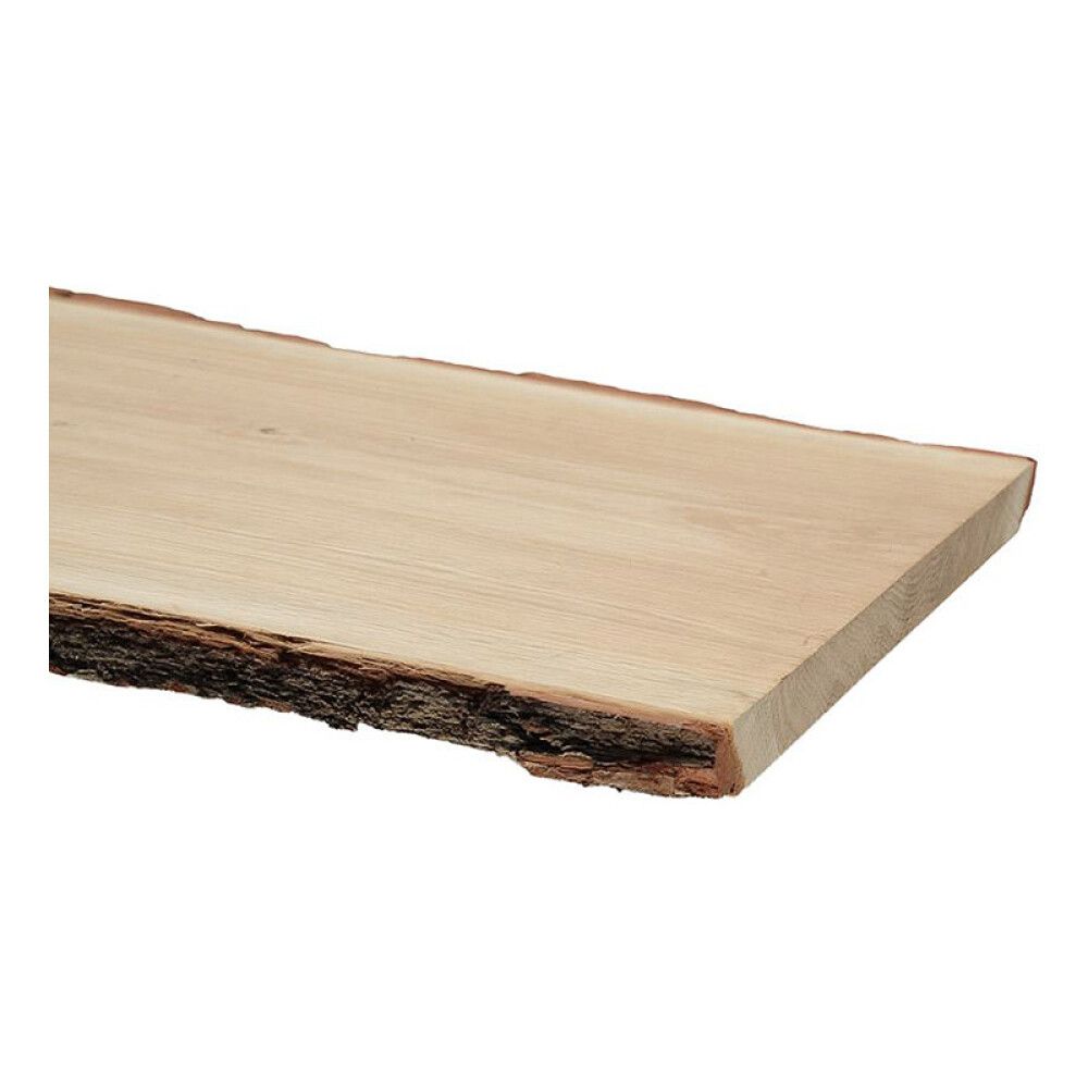 HYLLEPLATE EIK MED BARK 26X300-350X1200MM