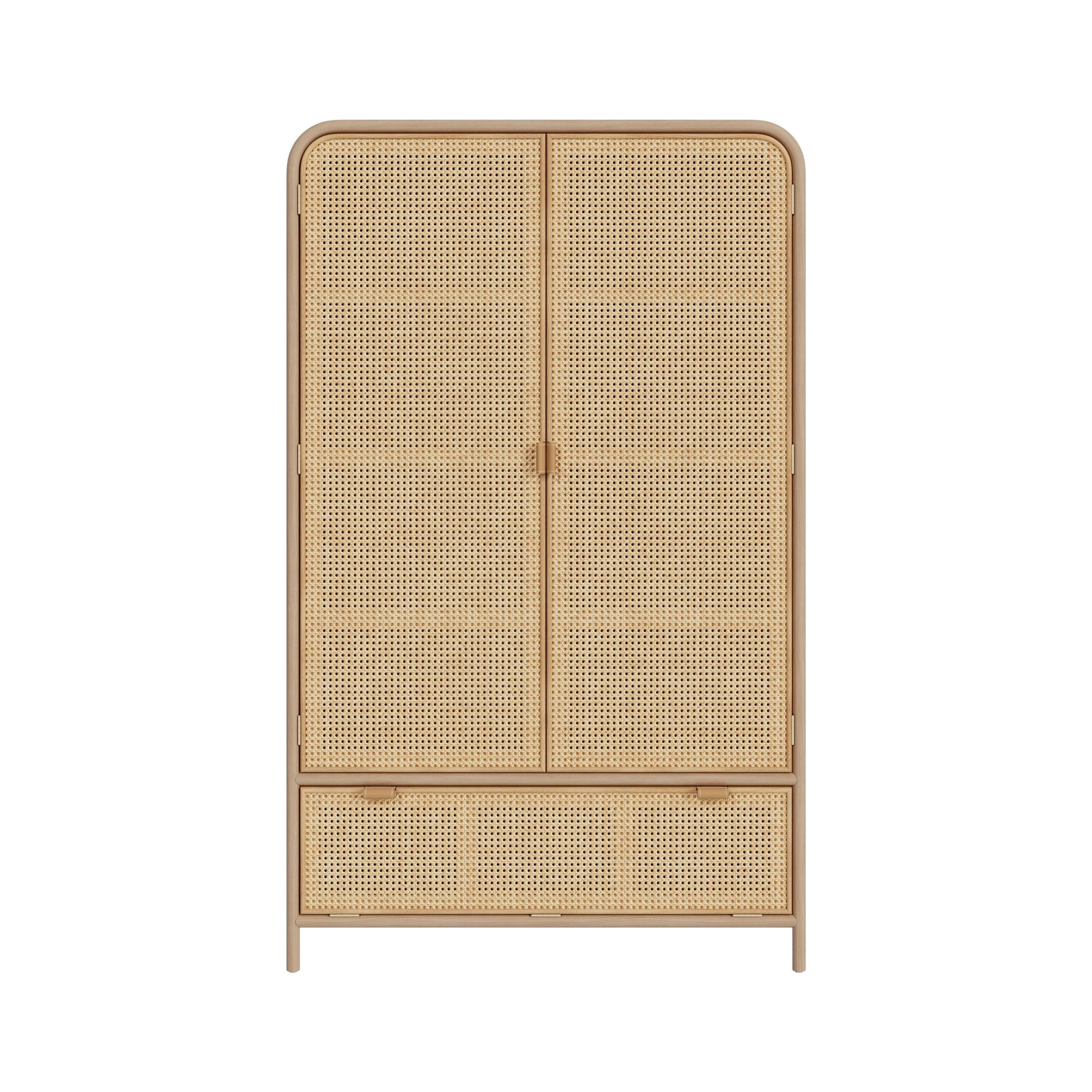 ALATA - Armoire en bois massif, 3 portes et 3 étagères