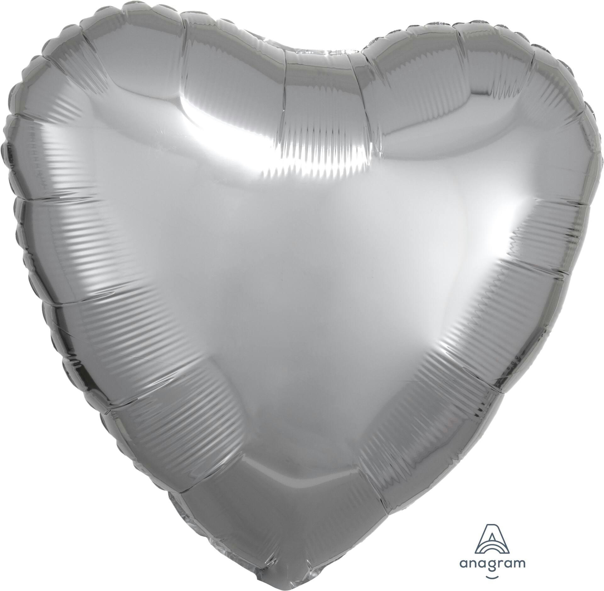 Heart Foil Balloon, Assorted Colours, 17-in, Helium Inflation & Ribbon Included for Birthday/Valentine's Day