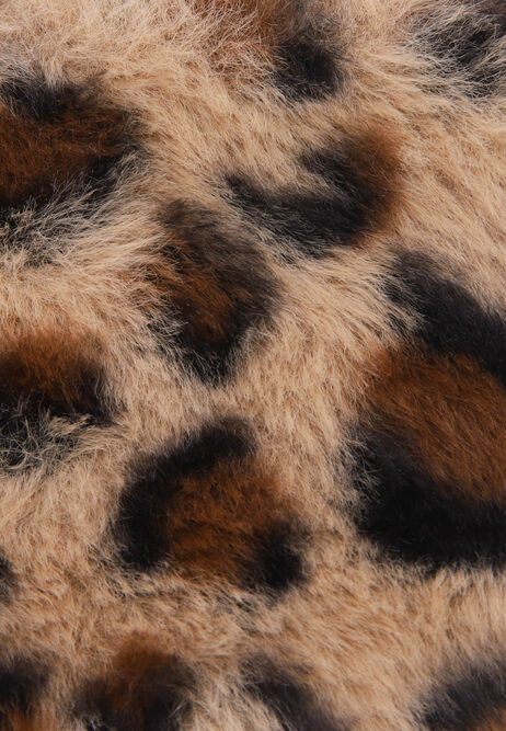 Womens Brown Leopard Print Fluffy Eye Mask