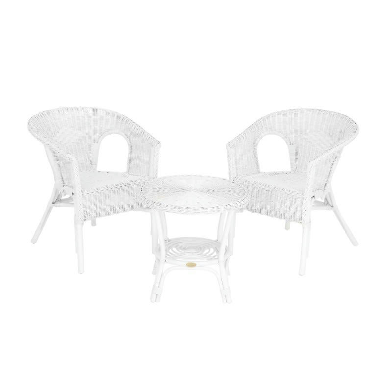 CHRIS - Salon d'intérieur 2 places en osier blanc