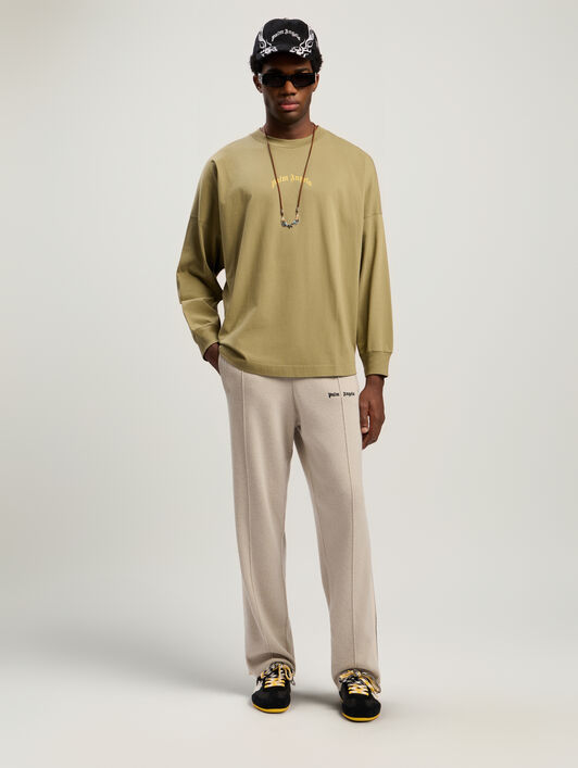 Curved Logo Long Sleeve T-Shirt