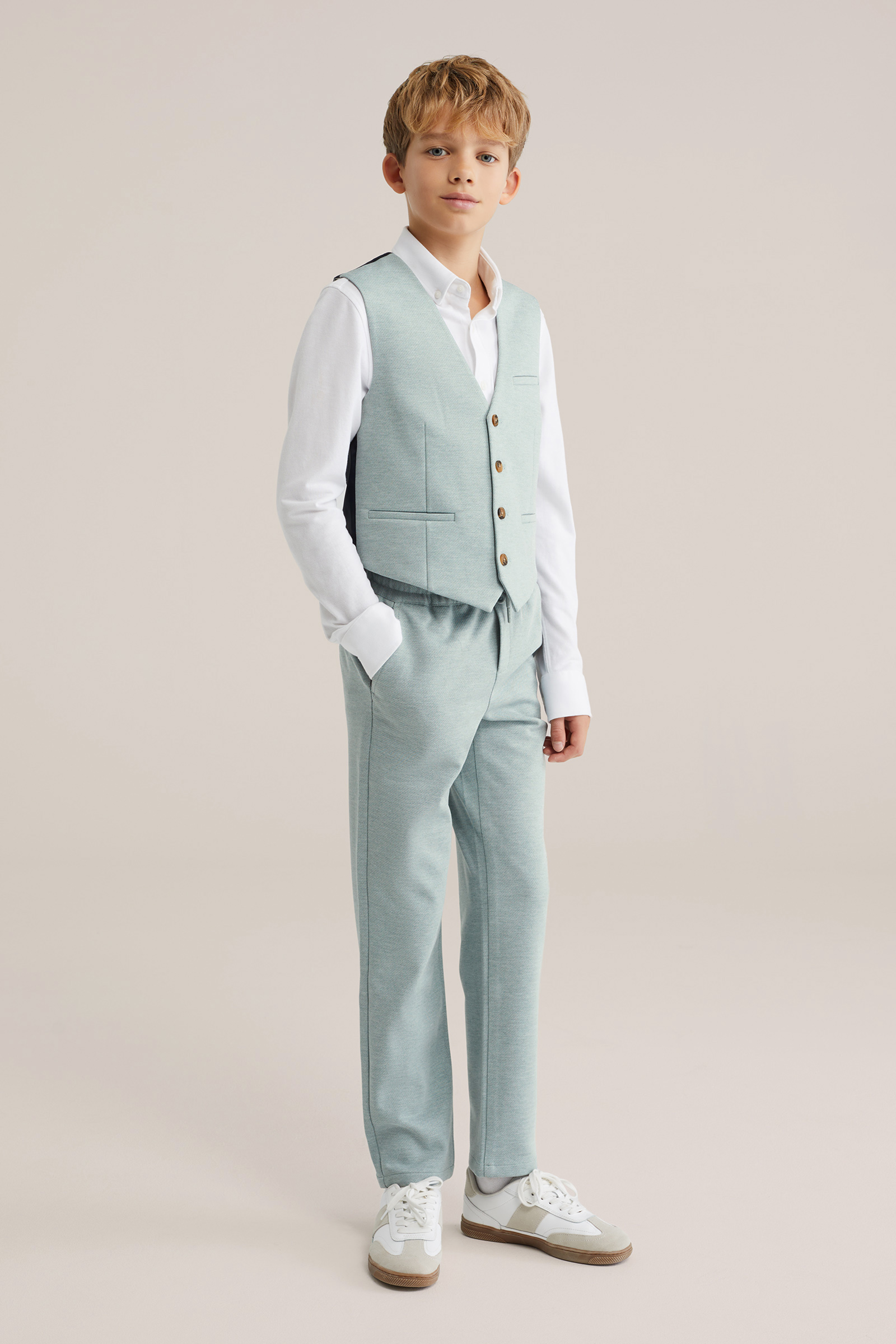 Jongens regular fit gilet met stretch