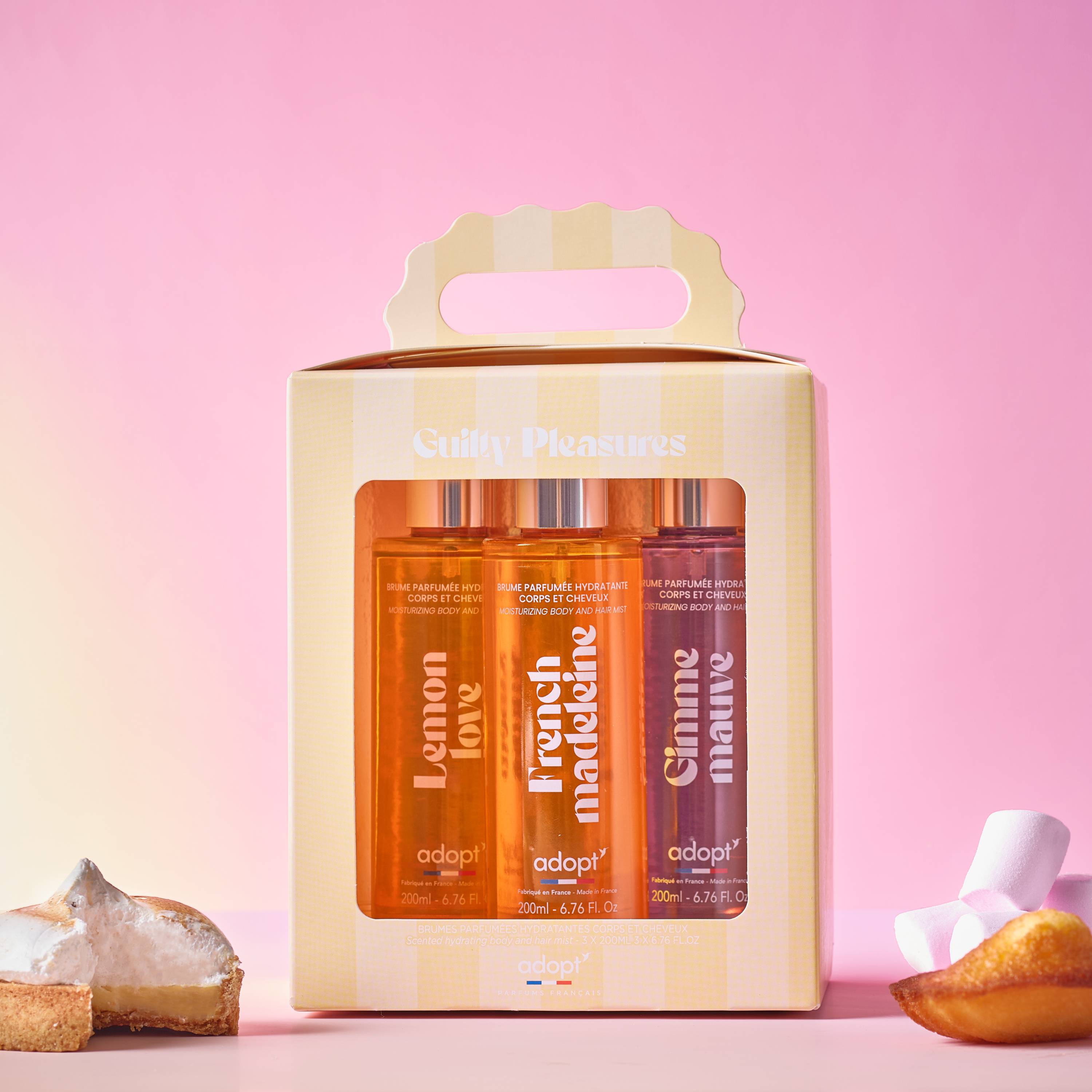 Guilty PleasuresCoffret 3 brumes 200ml - Lemon Love   Gimme Mauve   French Madeleine