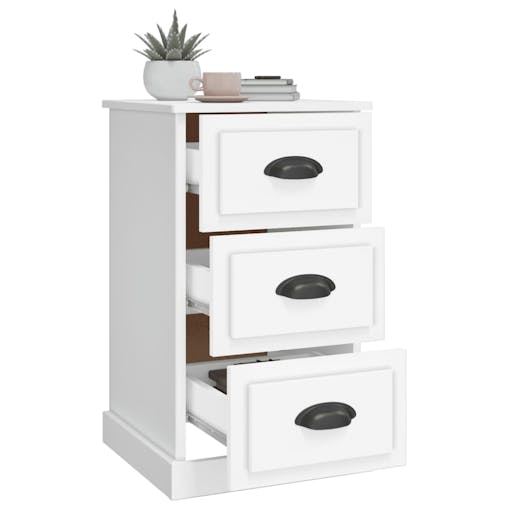 NNEVL Bedside Cabinet White 39x39x67 cm Engineered Wood