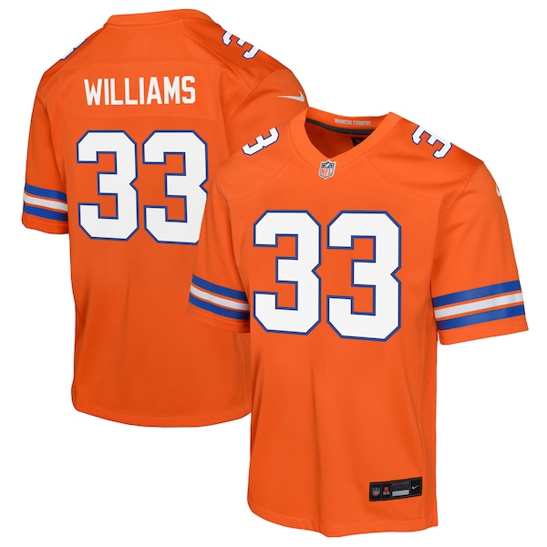 Javonte Williams Denver Broncos Nike Youth Mile High Collection 1977 Throwback Game Jersey - Orange