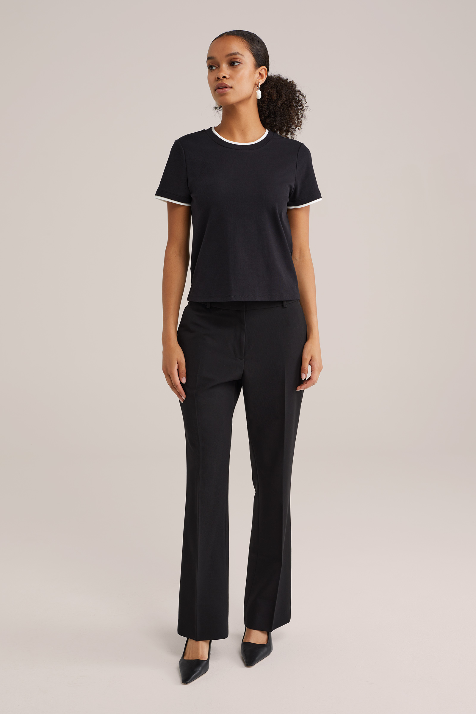 Dames petite flared pantalon