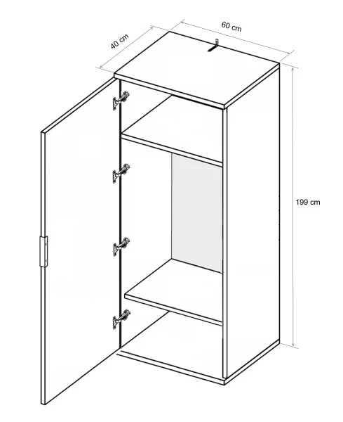 Szafa Uchylna z Półkami Biały Połysk 60 cm
