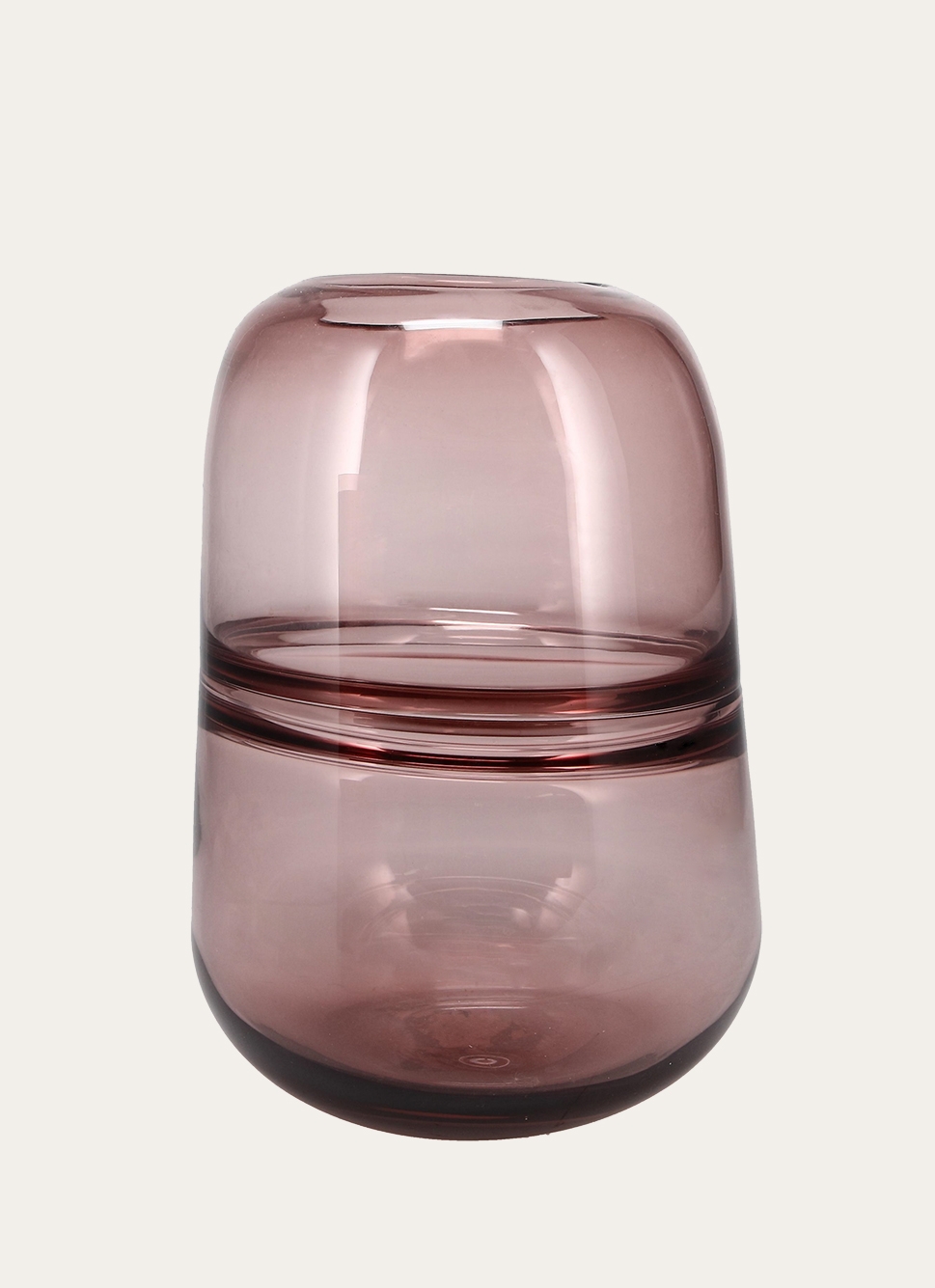 MOYEN VASE EN VERRE RICOCHET ROSE