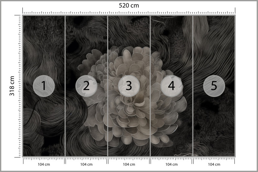 Fototapeta Monochromatyczna Kwiatowa Abstrakcja 520x318cm