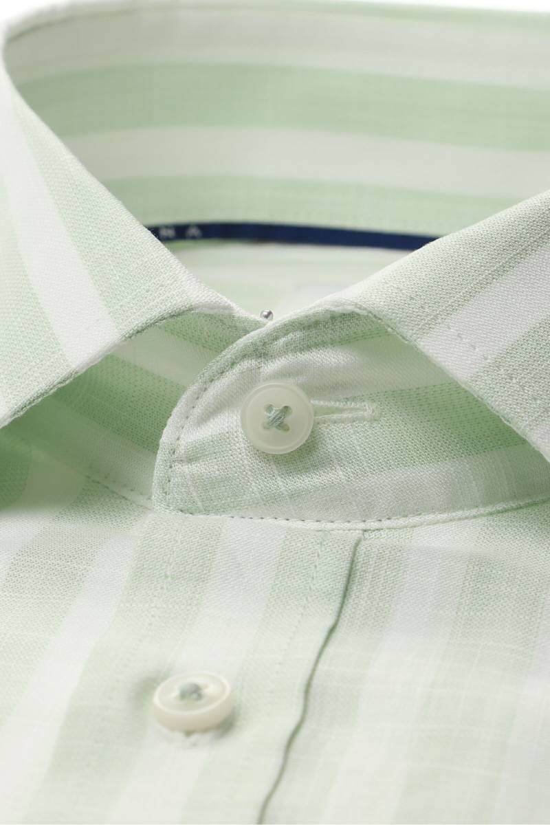 ETERNA Modern Fit Tencel Hemd hellgrün, Gestreift