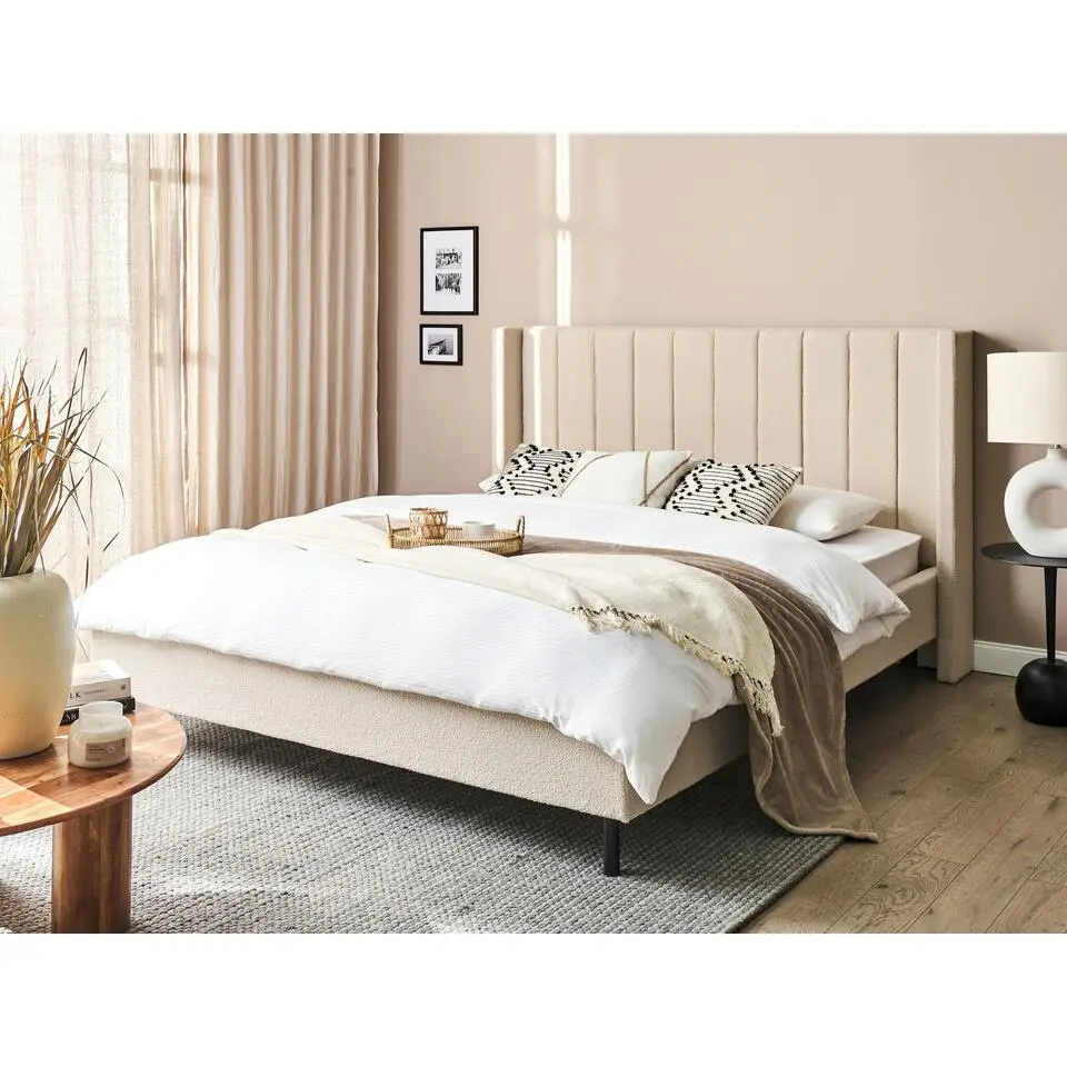 VILETTE - Tweepersoonsbed - Beige - 160 x 200 cm - Boucl&eacute;