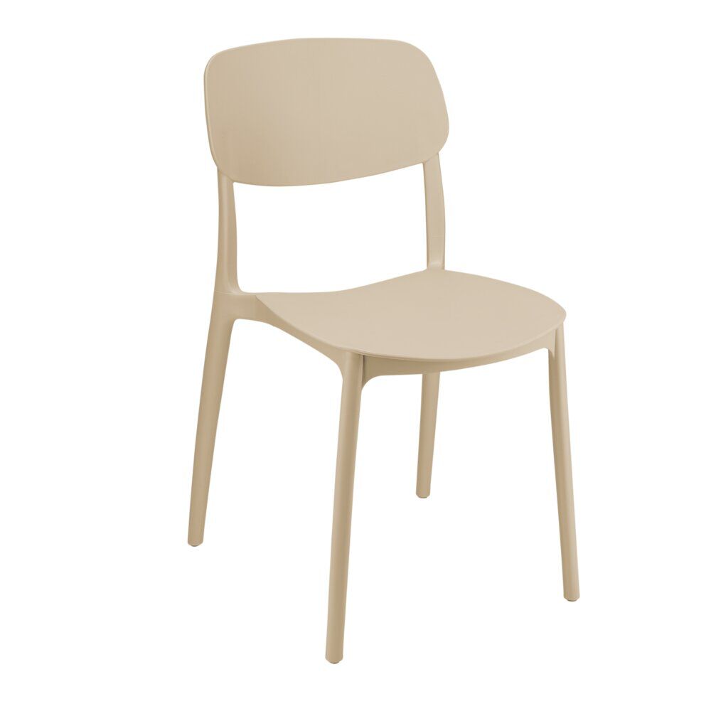 Chaise Ambre polypropylène beige L46xP39xH77cm