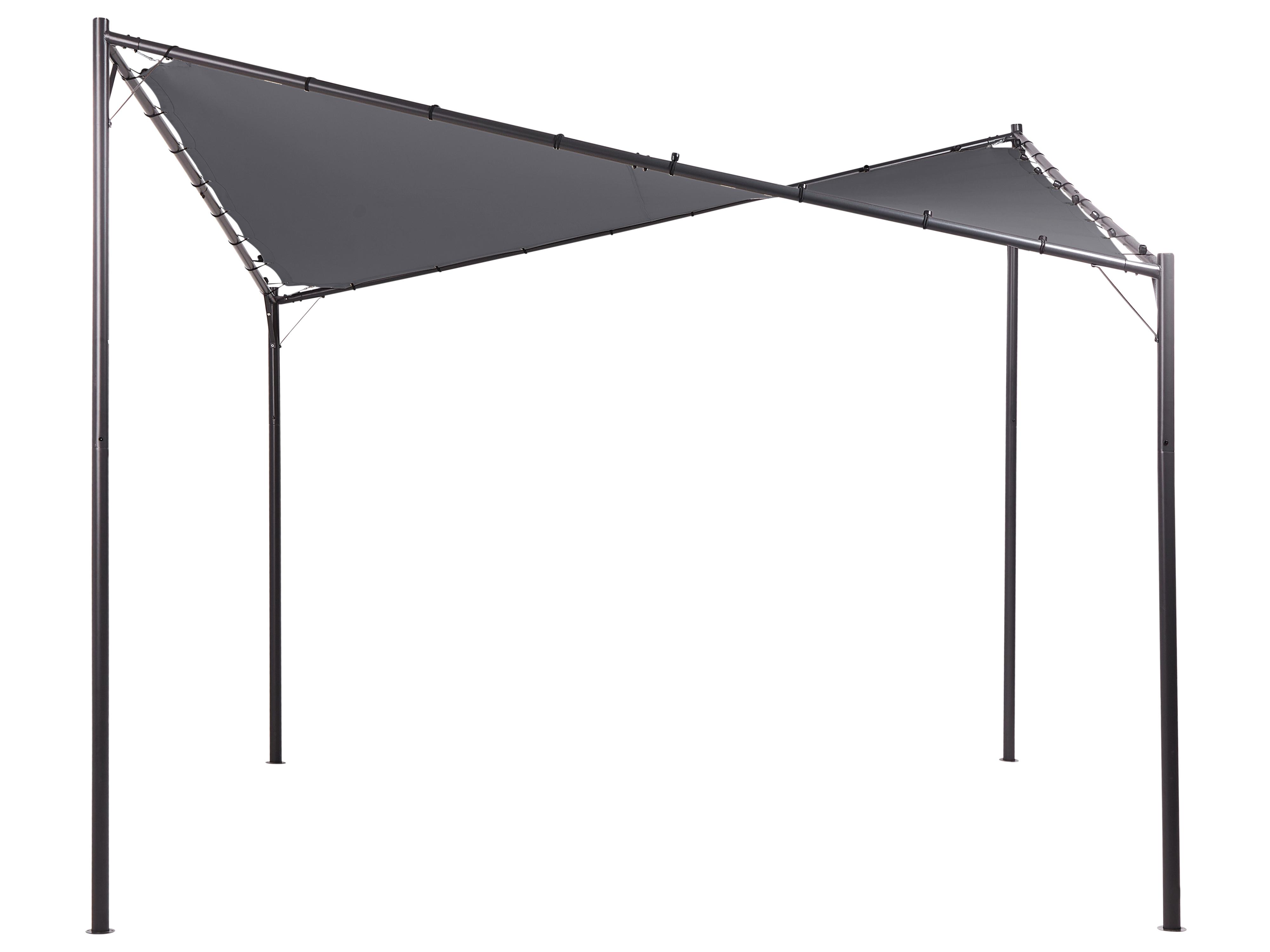 Gazebo AVENTINE Metal 300 cm 300 cm Dark Grey