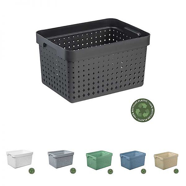 Panier de rangement en Plastique Recyclé L - Noir