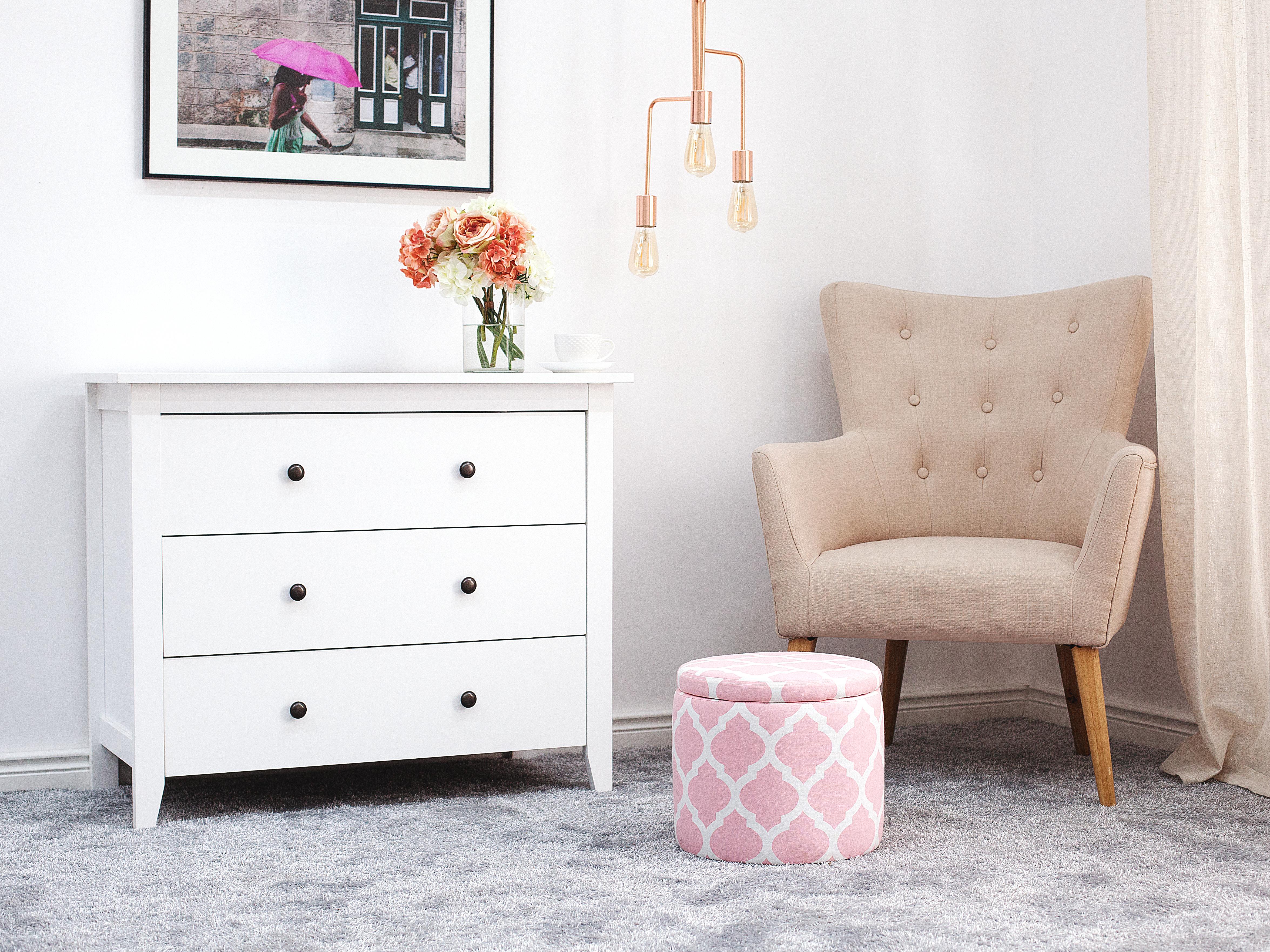 Storage Pouffe TUNICA Cotton Pink