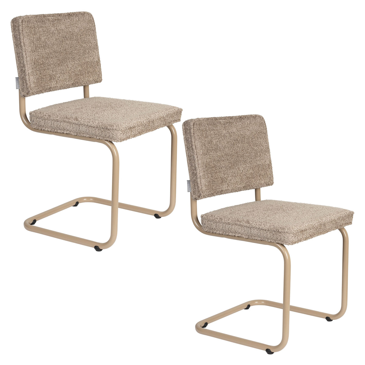 Zuiver Ridge Soft Eetkamerstoelen Beige - Set van 2