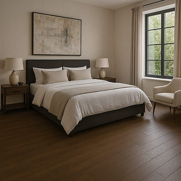 Parquet contrecollé Chêne naturel - Lame droite - Huilé - Fumé foncé - 2200x260x15mm