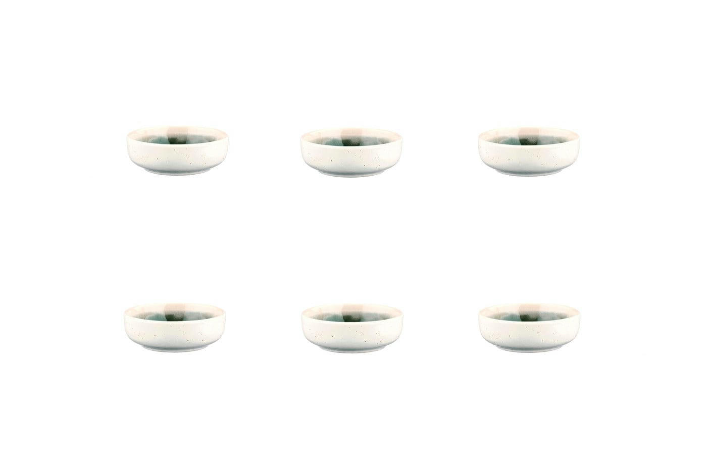 OXYGEN - Lot de 6 petits bols en grès vert D9