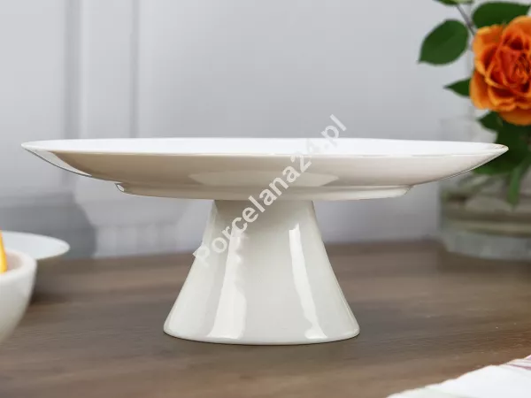 Patera na nóżce 28 cm Bogucice - Lolita White 1184