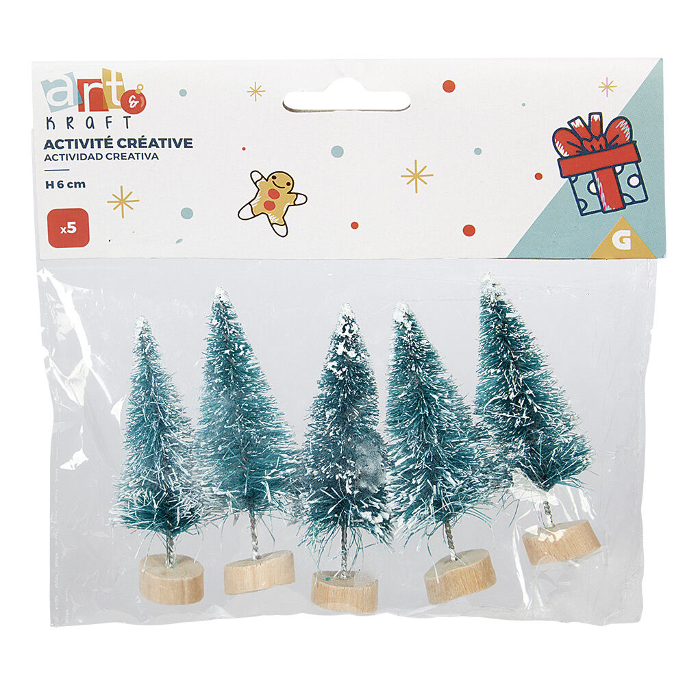 Sapin vert miniature accessoires de No&euml;l x5