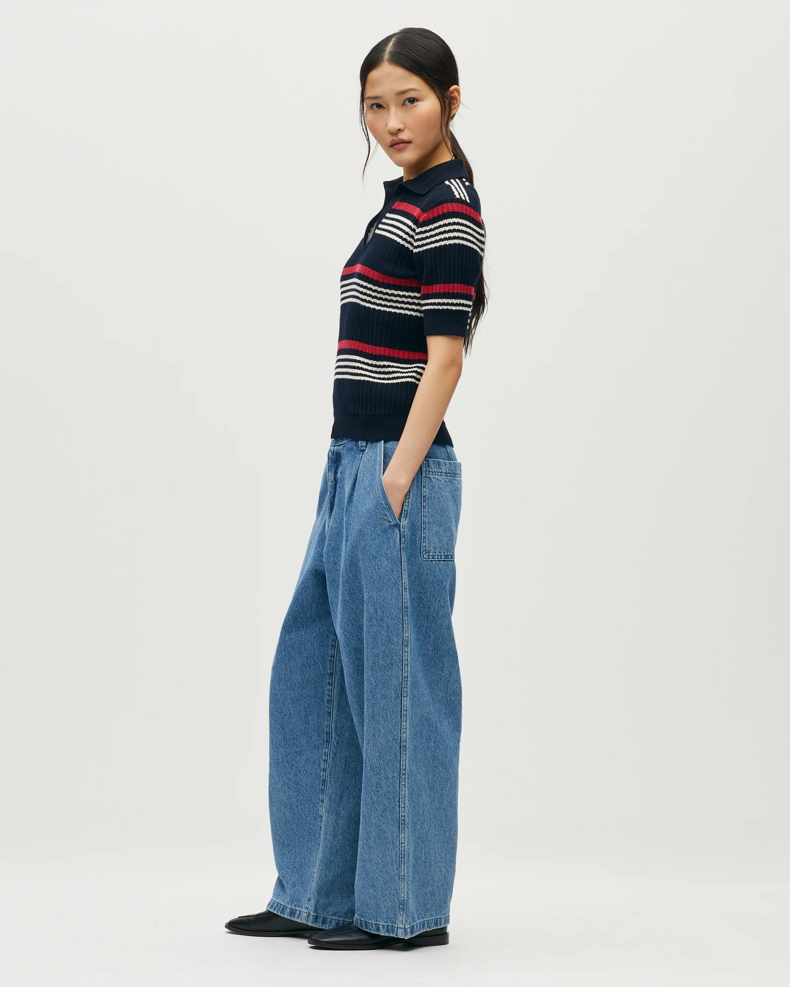 Polo en maille point fantaisie