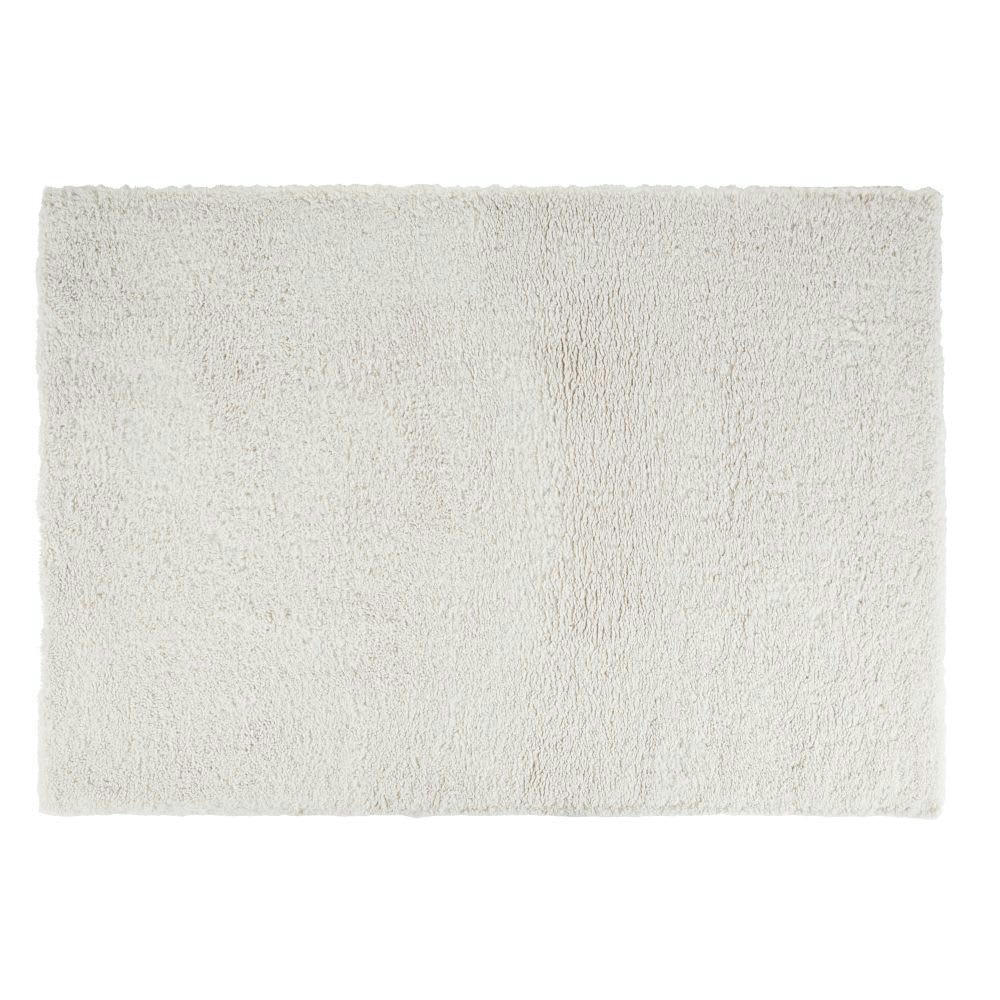 MOUTY - Tapis shaggy effet bouclé blanc 160x230