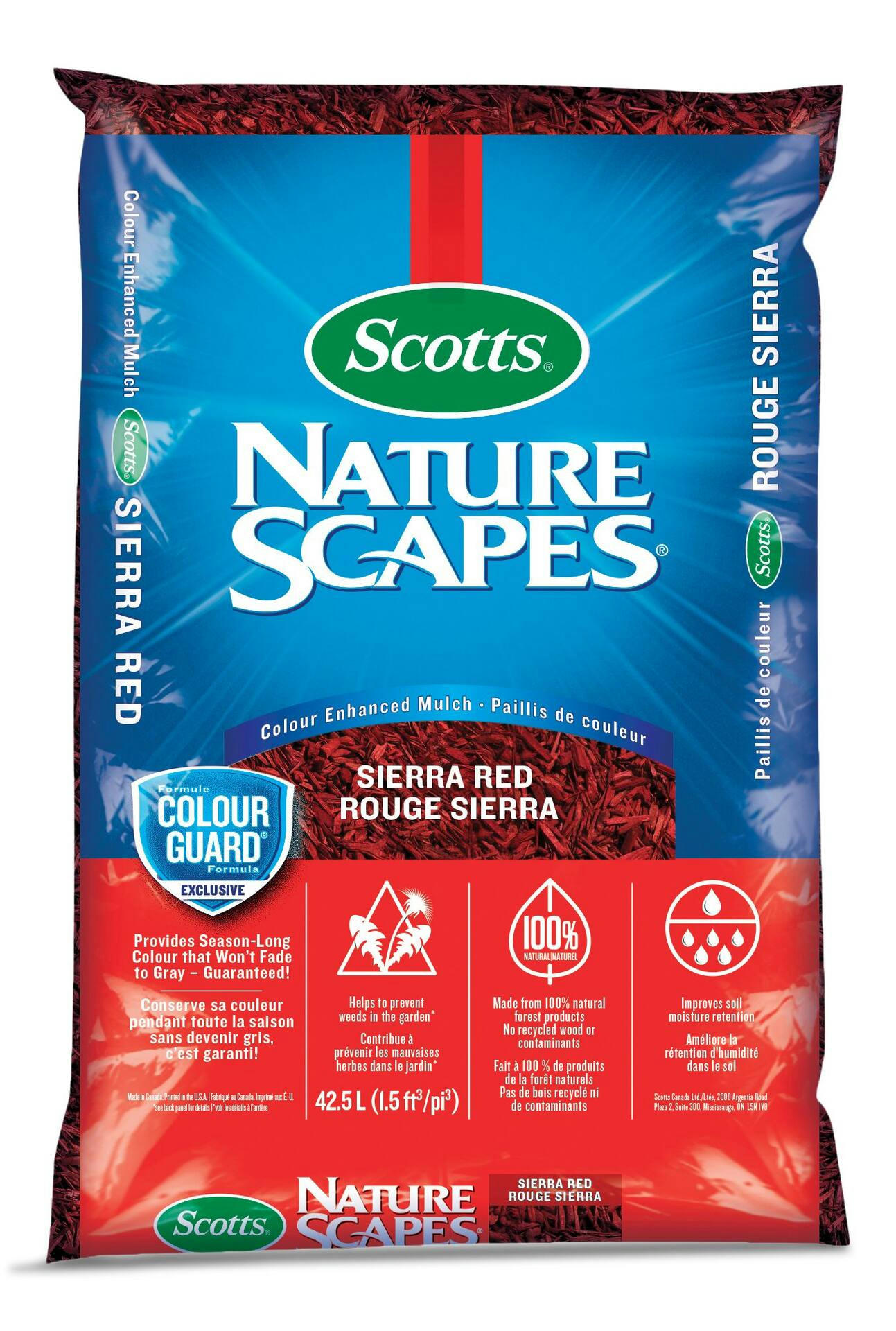 Scotts Nature Scapes Colour Enhanced Mulch, 42.5-L, Sierra Red