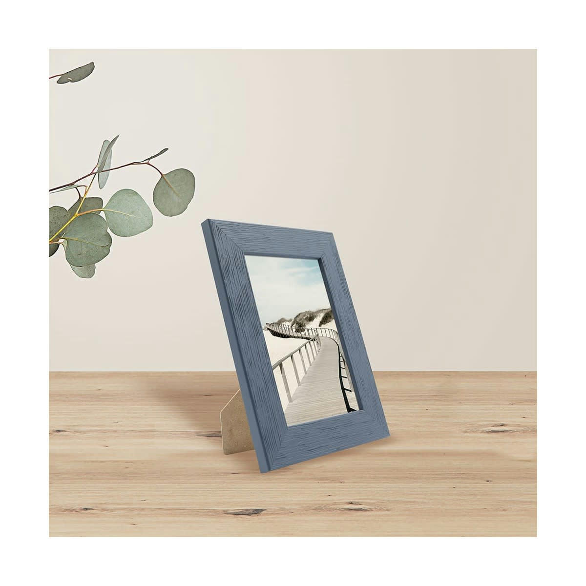 KARMA - Cadre photo gris bleuté 10x15 cm bois reconstitué fsc