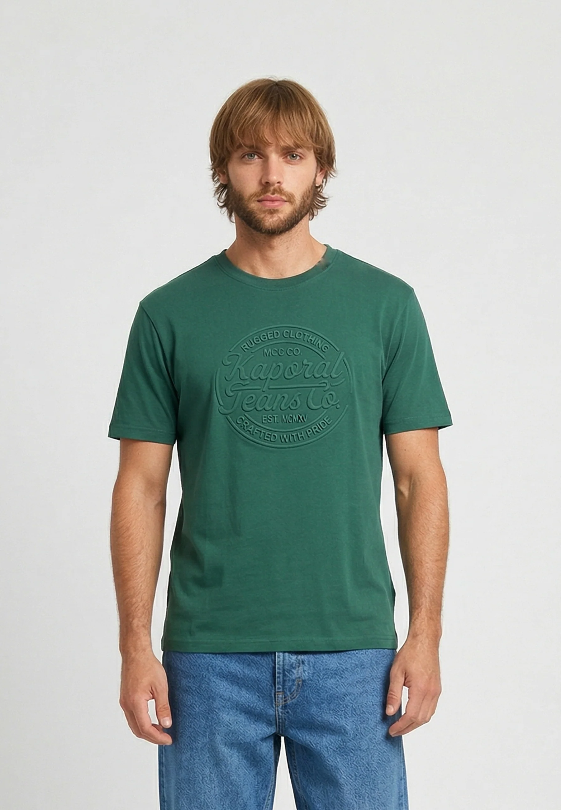 T-shirt manches courtes regular vert coton KRAFT