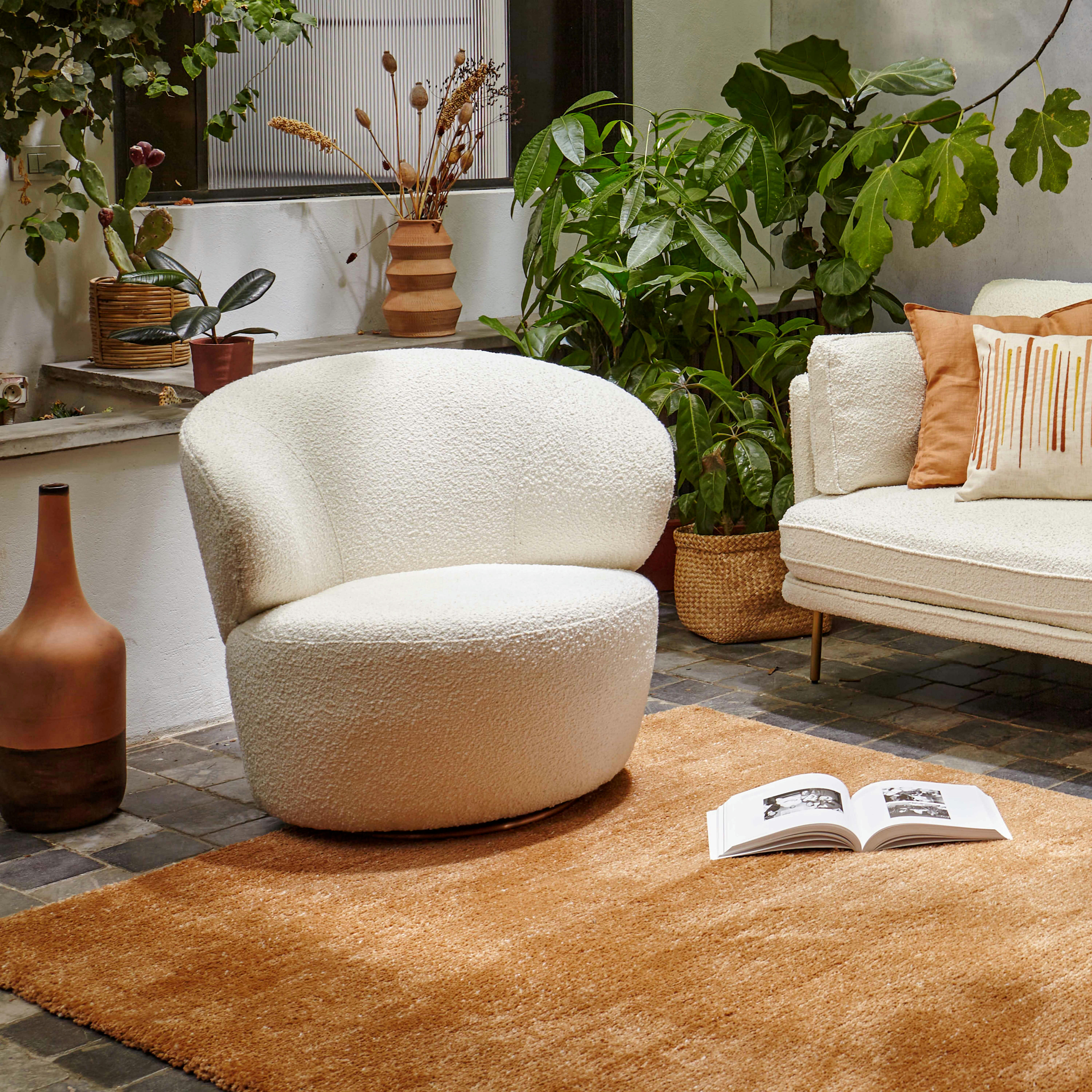 TEDDY - Fauteuil cosy en bouclette blanc