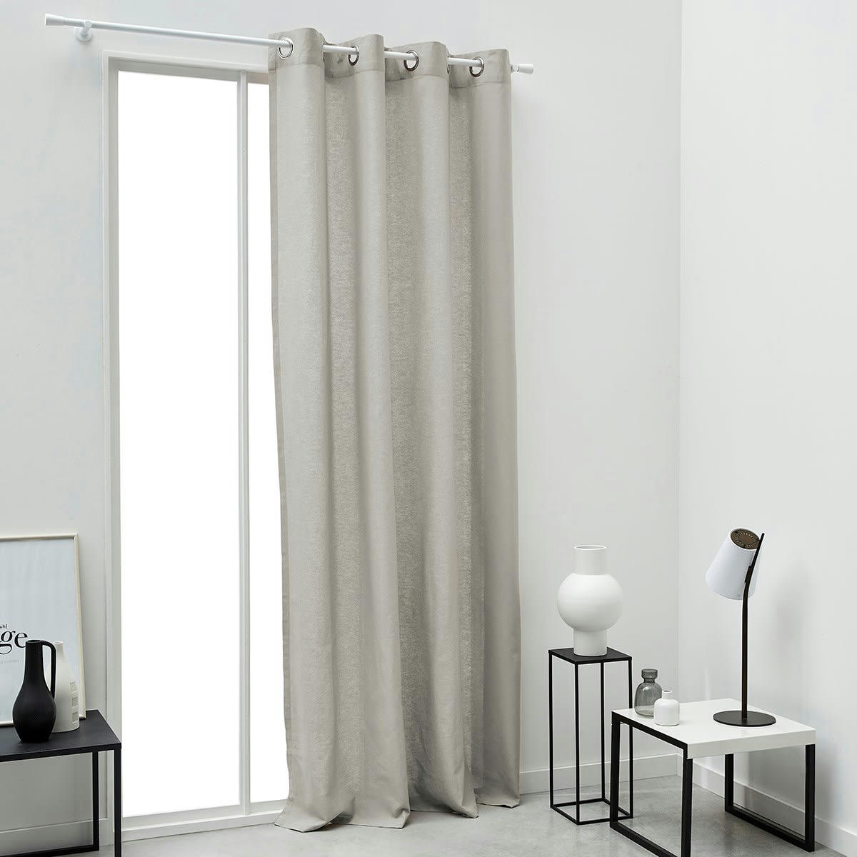 ESSENTIAL PANAMA - Rideau œillets en Viscose Beige 140x240 cm