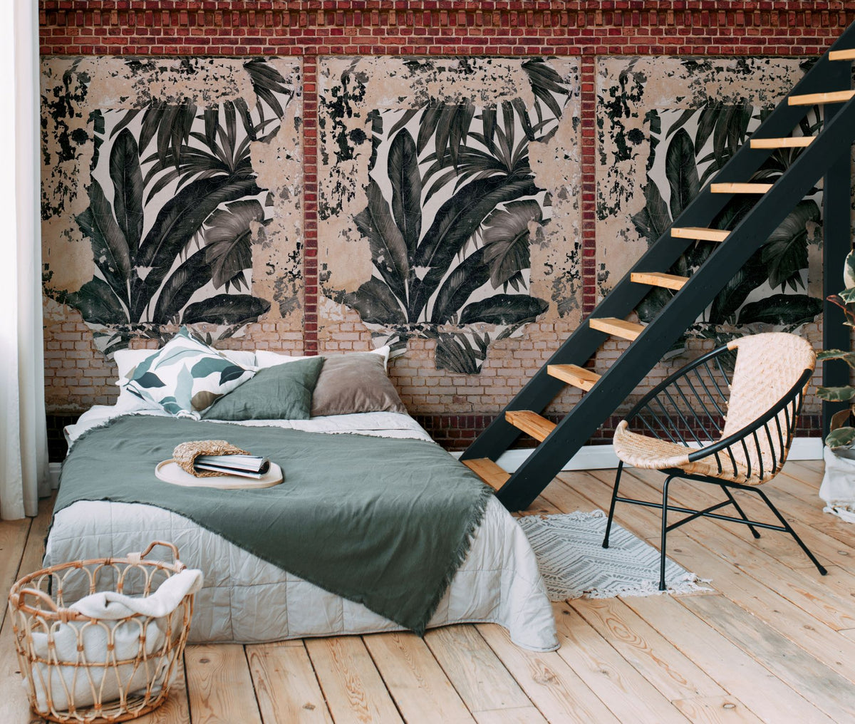 Livingwalls fotobehang graffiti bruin, beige, rood, crème en zwart - 159 x 280 cm - AS-392451