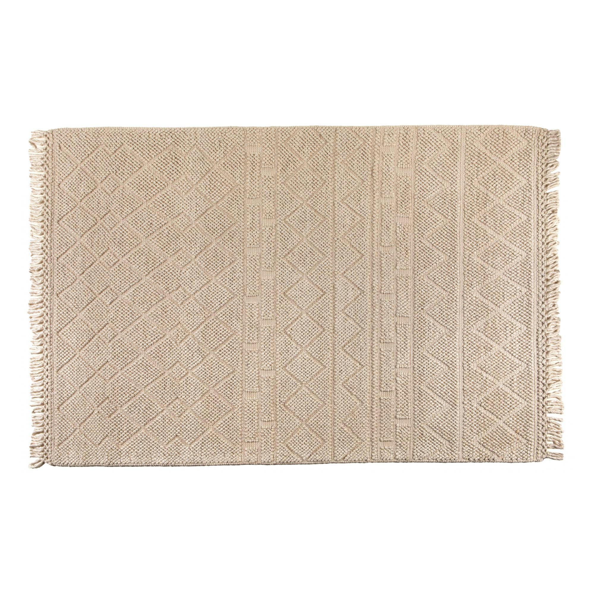 SOAN - Tapis  outdoor en coton recycle neige 160 x 230