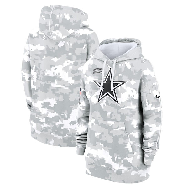 Dallas Cowboys Nike Women's 2024 Salute To Service Club Fleece Pullover Hoodie - Arctic Camo