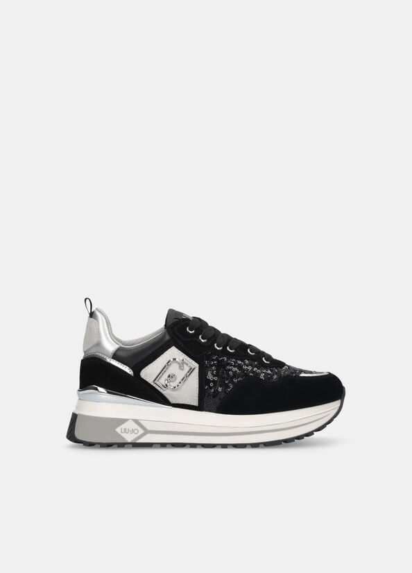 Sneakers platform in paillettes