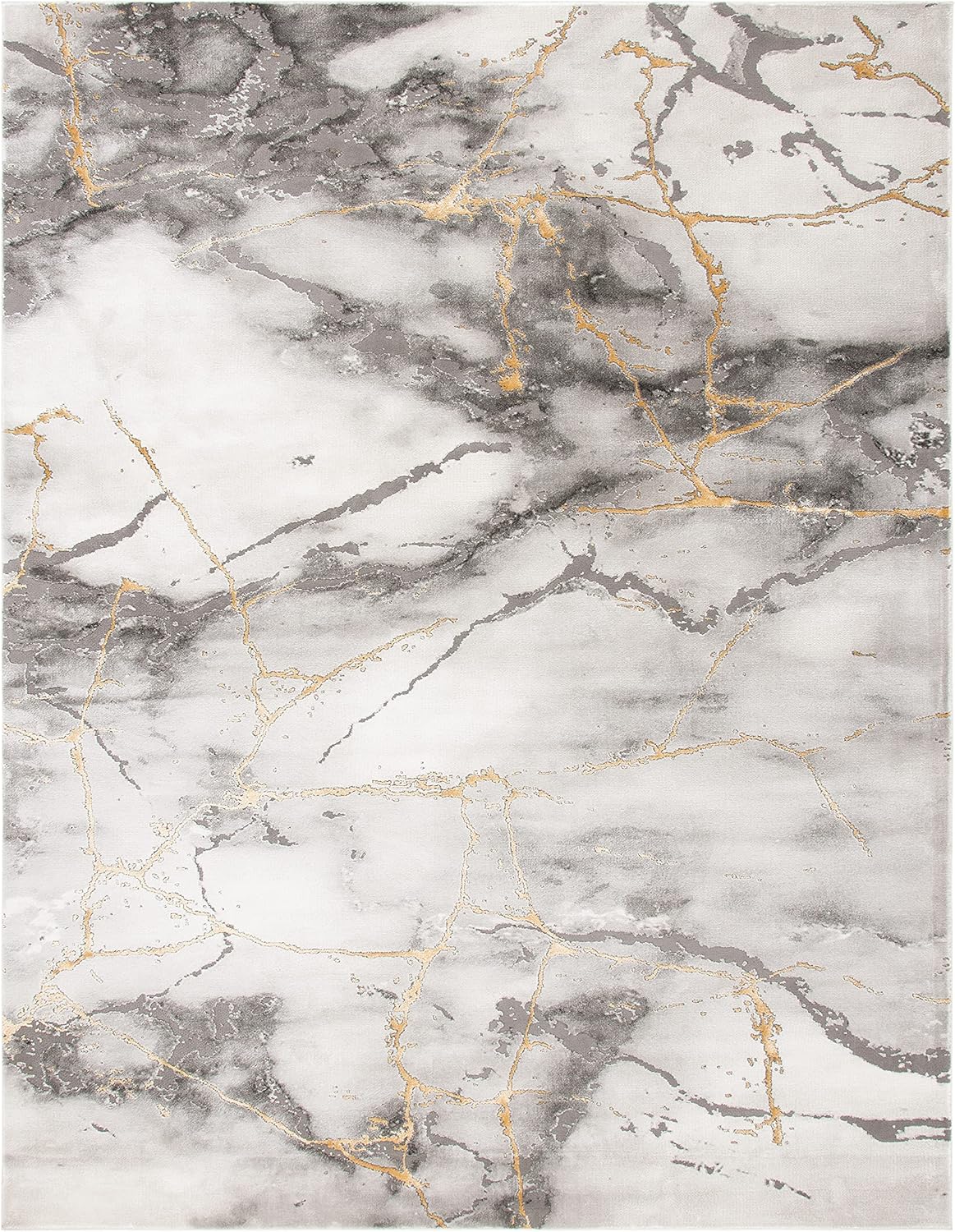 SAFAVIEH Craft Collection Area Rug - 10'6 x 14', Grey & Gold, Modern Abstract Design, Non-Shedding & Easy Care, Ideal for High Traffic Areas in Living Room, Bedroom (CFT877F)