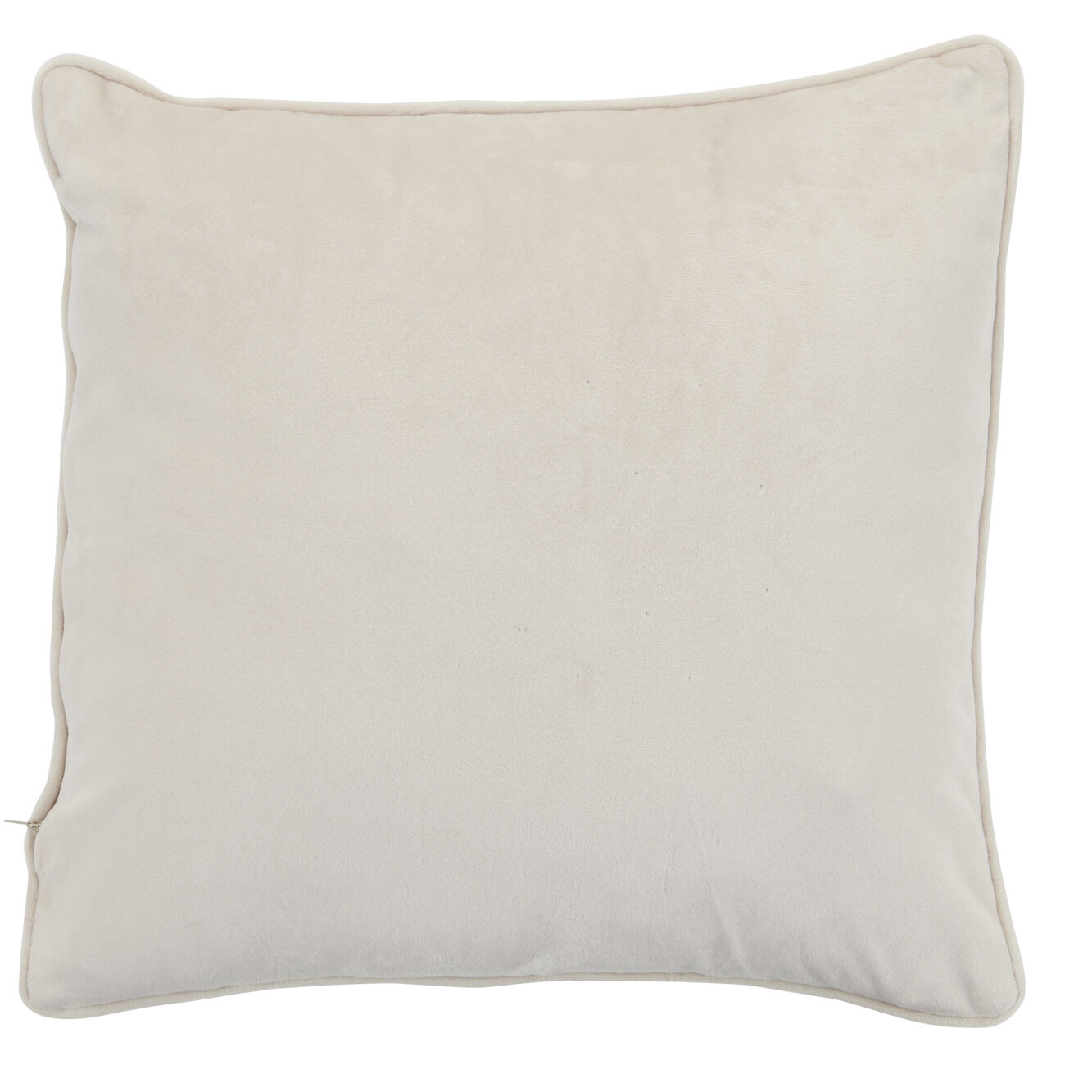 Housse de coussin en velours uni beige